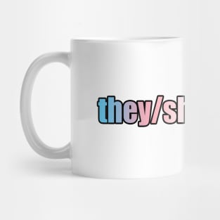 They/She & Trans Pride - Plain Pronouns Mug